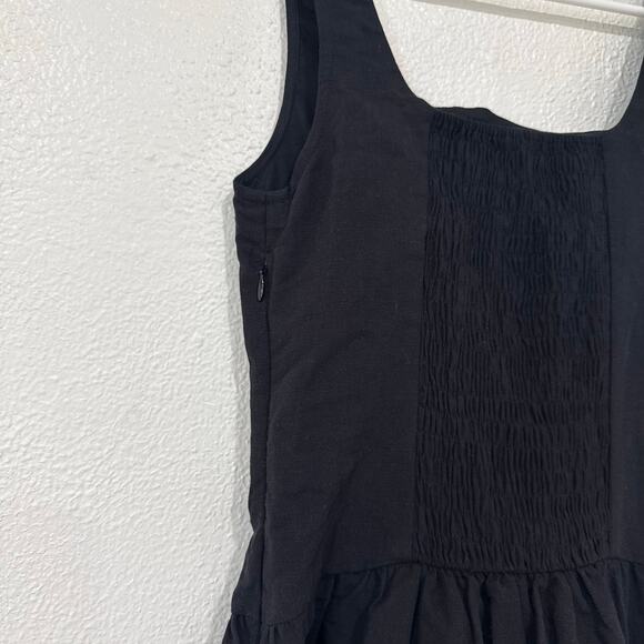 Aligne Rosia Drop Waist Linen Midi Dress Black Casual Basic Vacation Size 4 - Picture 9 of 14